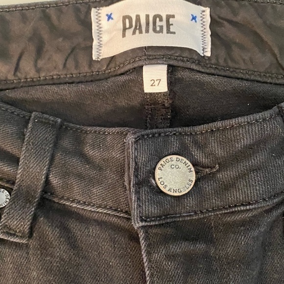 PAIGE SKYLINE SKINNY BLACK DENIM JEANS SIZE 27 - Picture 3 of 7